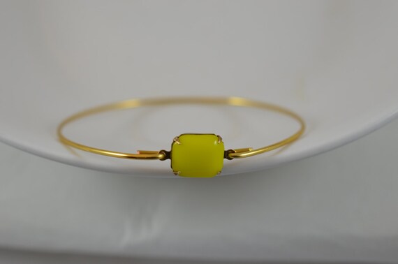 White Vintage Glass Bangle Bridesmaids Gifts Bridesmaids. Stone Bangle Vintage Bangle Gold Bangle