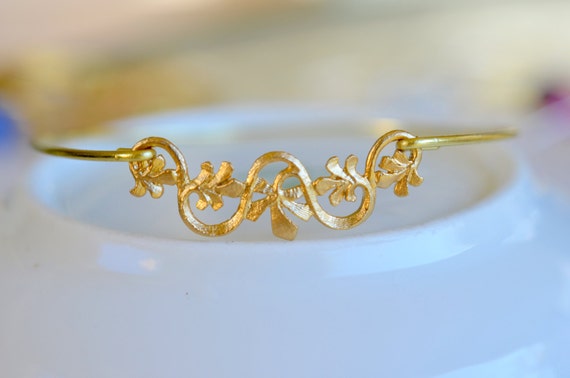 Floral Bangle Bracelet Gold Bangles Bangle Bracelet Flower Bangle