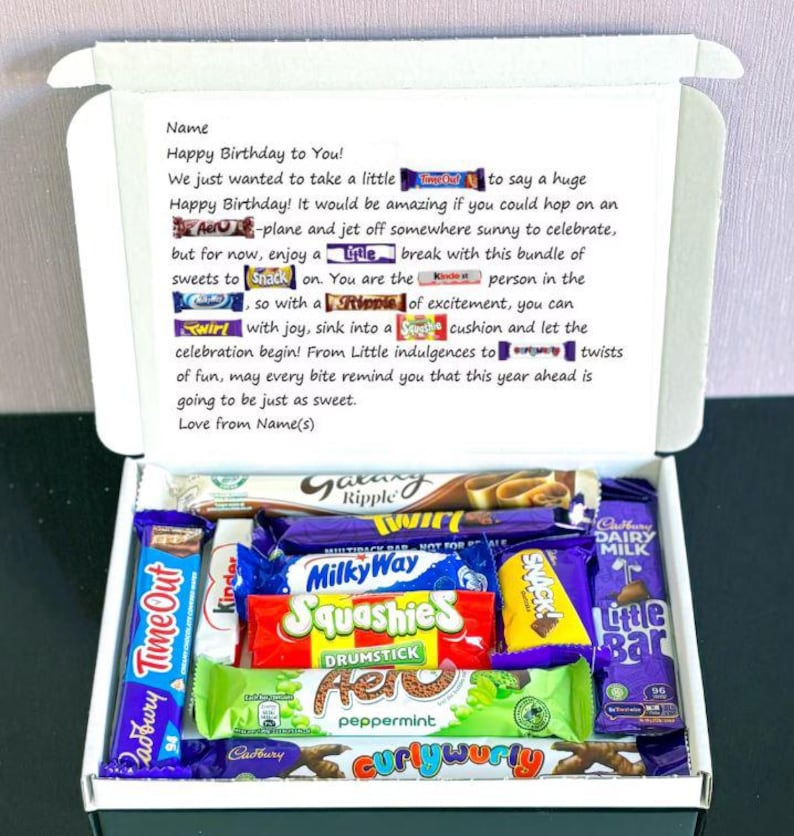Personalised Birthday Chocolate Message Gift Box - Etsy UK