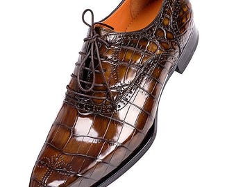 handcrafted alligator business dress shoes formal brogue alligator shoes