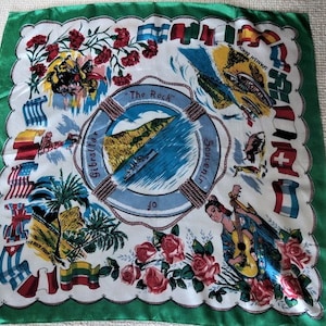GIBRALTAR scarf, THE ROCK souvenir, vintage travel scarf, funky accessory
