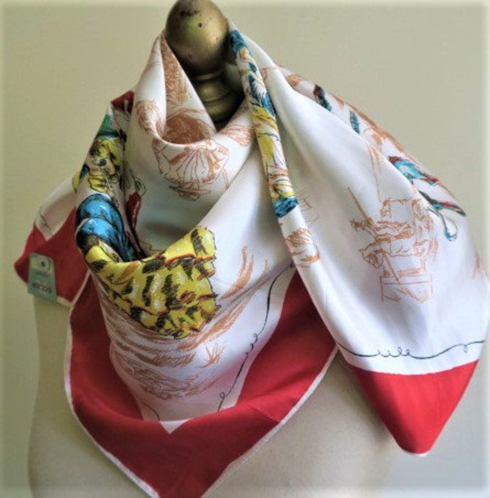 SPANISH travel scarf European souvenir 1950s 60s headscarf Etsy