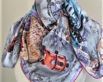 Foulard en soie BURSA, foulard TURC, foulard en soie carré, Vanensis