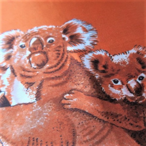 KOALA scarf, Australian souvenir scarf, orange tr