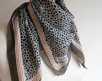 ANIMAL scarf, GIRAFFE print, square scarves, printed headscarf