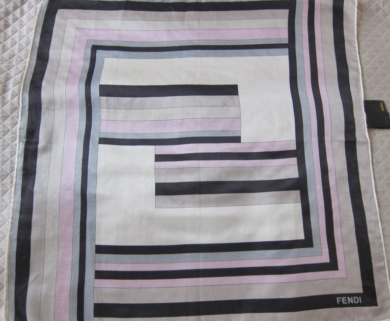 Fendi scarf, summer neckerchief, silk and cotton. image 5