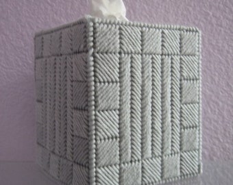 Gray Tissue Box Cover  - Boutique Size Tissue Topper