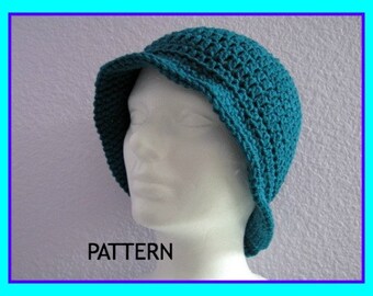 Crochet Pattern Brimmed Flapper Hat : Easy Crochet (Digital Download)