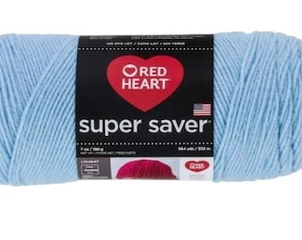 Red Heart Super Saver Acrylic Yarn - Light Blue - 7 ounces