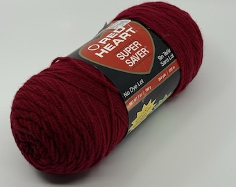 Red Heart Super Saver Acrylic Yarn - Burgundy - 7 ounces