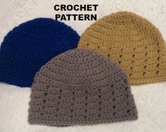 Crochet Pattern Cluster Beanie Hat Teen or Adult Cloche - Digital Download