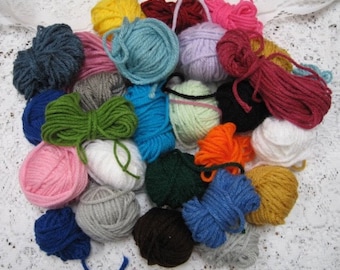 Acrylic Yarn Sampler Scraps Rainbow Solid Colors Destash