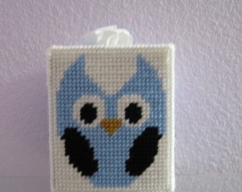 Tissue Box Cover Blue Owl Tissue Topper