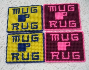 Mug Rugs - Set of 2 Drink Coasters Double Thick Color Options