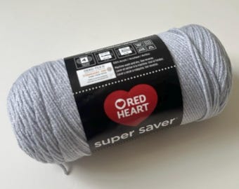 Red Heart Super Saver Acrylic Yarn - Light Gray - 7 ounces