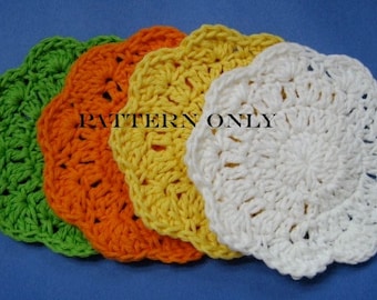 Crochet Pattern Flower Coasters Table Protector Digital Download