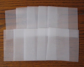 Plastic Canvas Coaster Squares - Clear Cutouts -  3 3/4" inches - Set of 10