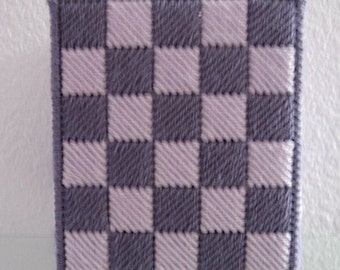 Tissue Box Cover - Purple and Lavender Checkerboard - Boutique Size