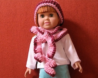 Crochet Pattern 18 Inch Doll Spiral Scarf and Hat Digital Download
