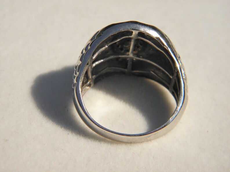 Heavy Vintage Solid 10k417 1.0 Carat TCW Signet 11.0 SALE 10ct White Gold Diamond College Ring Size W