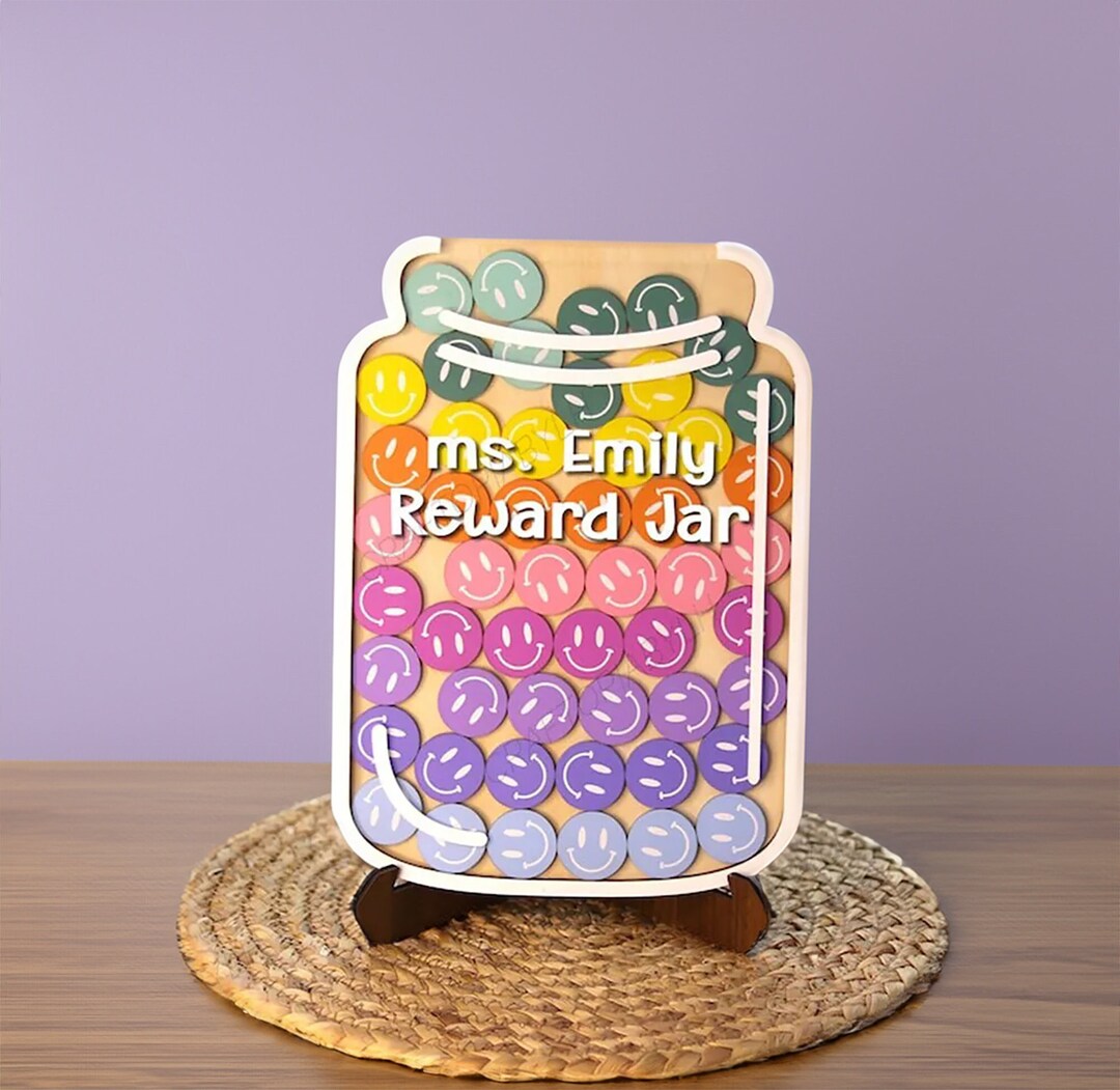 Custom Magnetic Smile Reward Jar for Classroom Behavior, Personalized ...