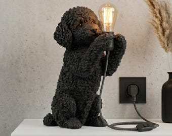 3D-geprinte poedel tafellamp, elegante hondenlampenkap, designlamp voor slaapkamer en woonkamer, cadeau voor hondenliefhebbers