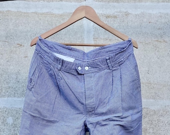 Vintage Molinel Französische Metzgerhose | Kultige Nadelstreifen-Arbeitskleidung | Authentische Erben Artisan Hose | Größe 42