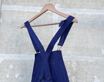 Vintage Vetra French Workwear Overalls | Heavy-Duty Cotton | Authentic Industrial Dungarees | Size M