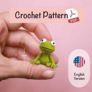 Grodvirkmönster PDF | Micro Kawaii Amigurumi | Nybörjarvänlig digital nedladdningshandledning