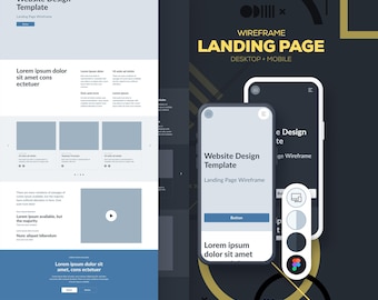 Figma-Wireframe-Bundle für Restaurant-Landingpages (Desktop + Mobil)