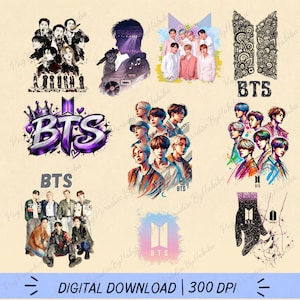 BTS アートパネル イラストボード Bts Canvas Wall Art - Etsy