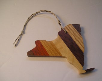 New York shaped laminated hardwood ornament or magnet