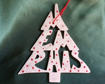 Memphis, handcrafted tree shaped ornament