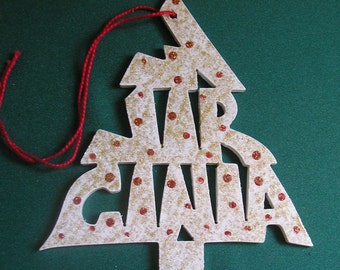 West Virginia ornament, tree shaped