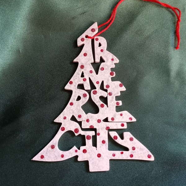 Traverse City, handcrafted tree shaped ornament