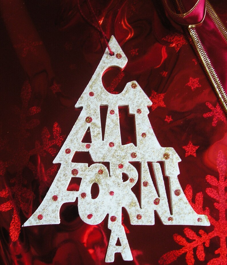 California ornament, tree shaped, handcrafted, Christmas ornament image 4