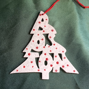 Boston, handcrafted tree ornament