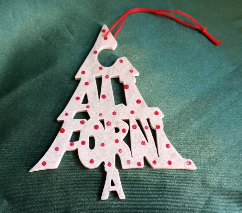 California ornament, tree shaped, handcrafted, Christmas ornament image 1