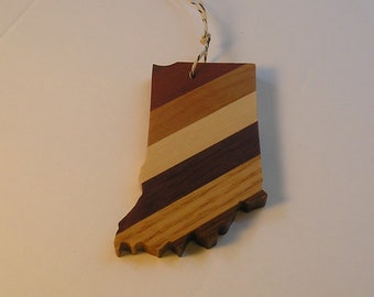 Indiana laminated hardwood ornament or magnet