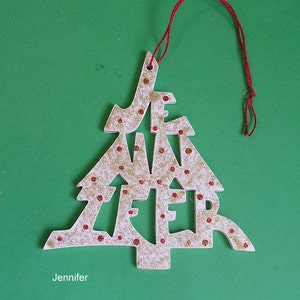 Personalized Name Ornament, tree shaped Bild 2
