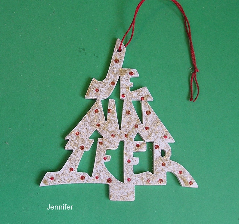 Personalized Name Ornament, tree shaped Bild 2