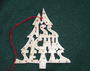 Massachusetts ornament, tree shaped