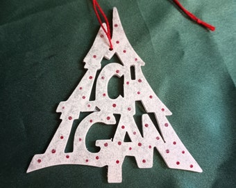 Michigan ornament, tree shaped