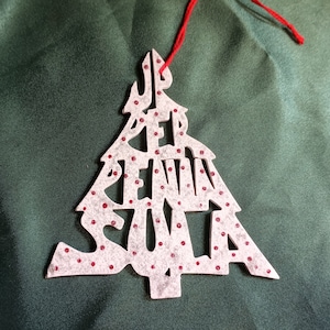 Upper Peninsula, Michigan, handcrafted tree shaped ornament