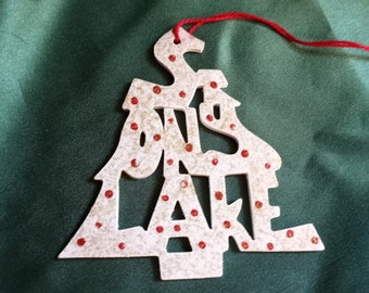 Stony Lake, handcrafted tree shaped ornament, Christmas ornament