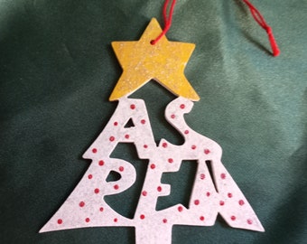 Aspen, handcrafted tree shaped ornament