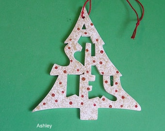 Personalized Name Ornament, tree shaped