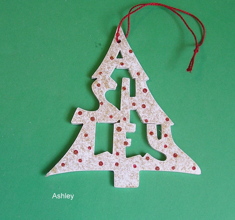 Personalized Name Ornament, tree shaped Bild 1