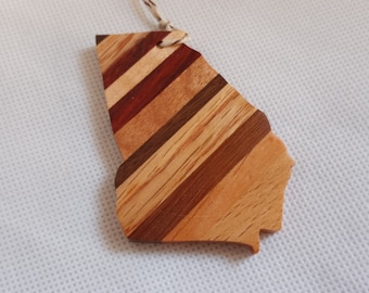 Georgia shaped laminated hardwood ornament or magnet