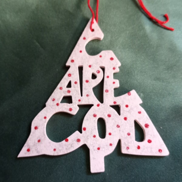 Cape Cod, handcrafted tree shaped ornament